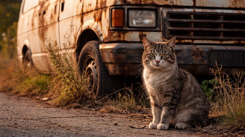 アメリカの野良猫のイメージ画像