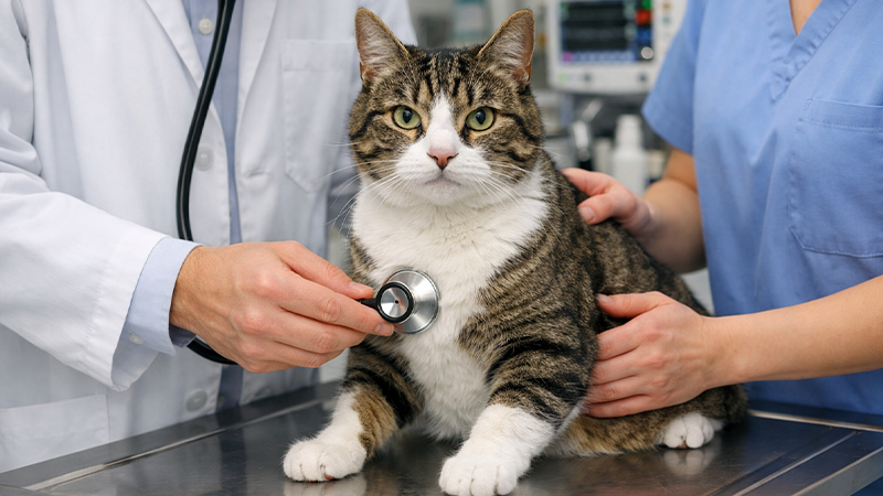 診察を受ける猫のイメージ画像