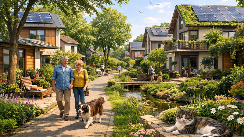 環境共生型の住宅地のイメージ画像