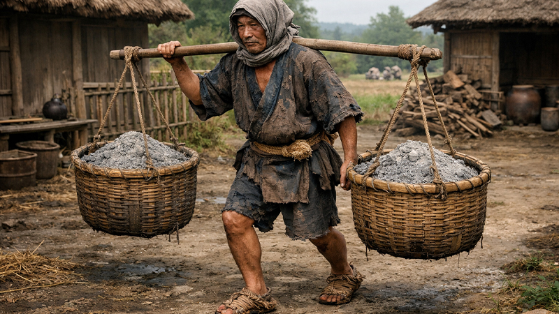 江戸時代の「灰買い」のイメージ画像