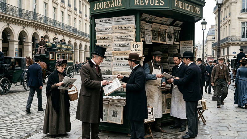 19世紀後半のパリの売店のイメージ画像