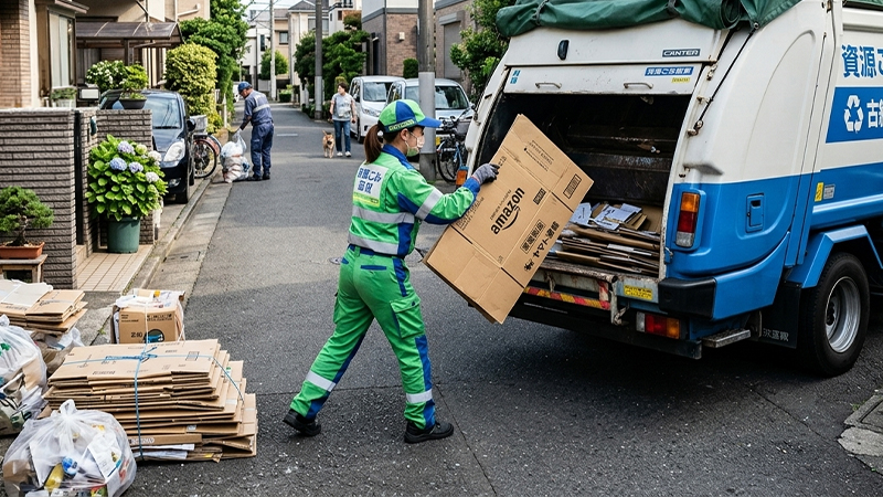 日本のダンボール回収のイメージ画像