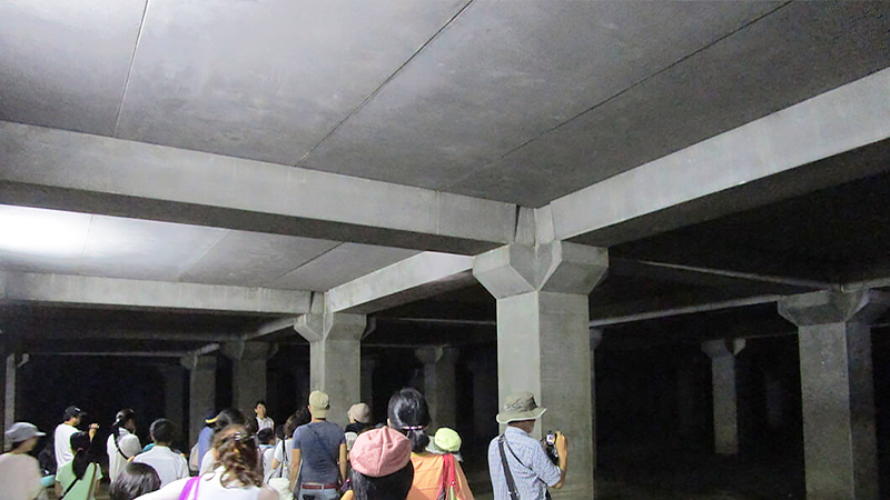 広島のマツダスタジアムの地下にある雨水貯留池