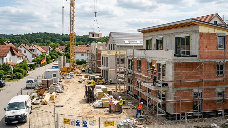 ドイツの新築建設現場のイメージ画像