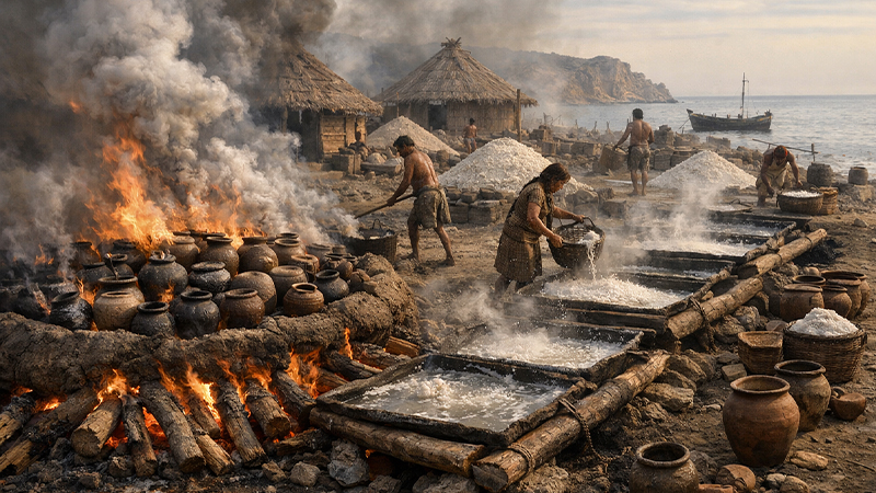 古代の製塩風景のイメージ画像